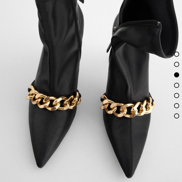 Zara Chain Trim Ankle Booties - Picture 5 of 8